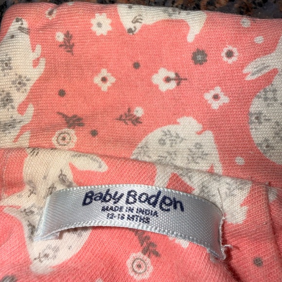 Baby Boden Coral and Cream Animal Print Dress - Picture 3 of 7